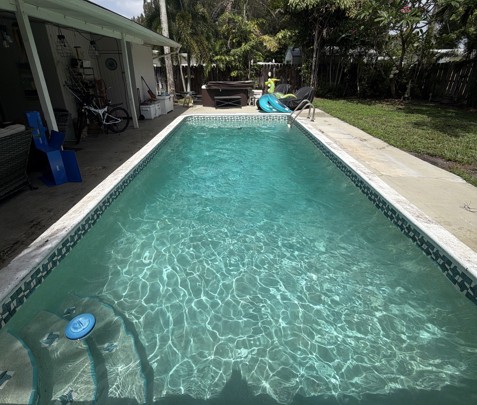 Pool vacuuming and debris removal result