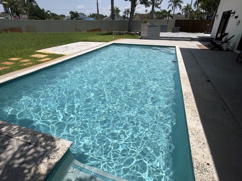 Pool surface cleaning performed by Poolside Luxe